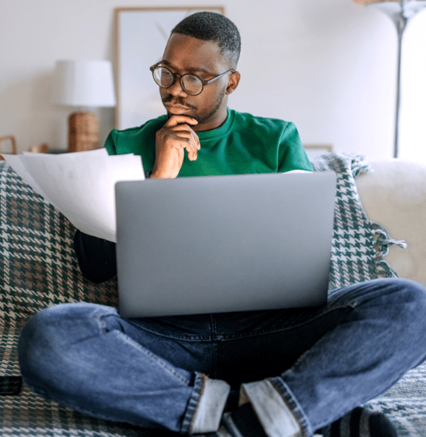 tax professional using computer